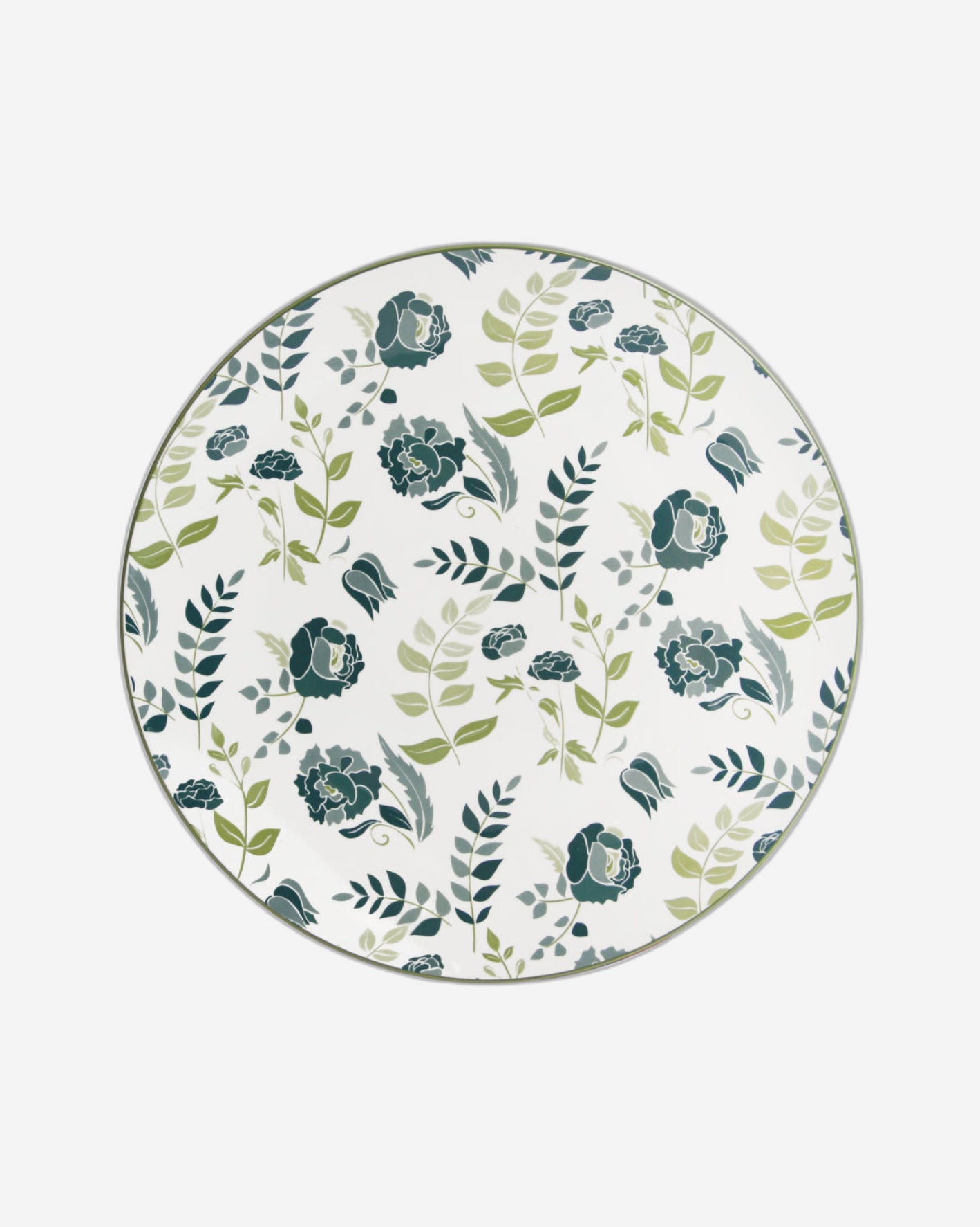 Shallow Porcelain Noah Dinner Set, 12 Pieces, Green, (4 Dinner Plates, 4 Side Plates, 4 Small Bowl)