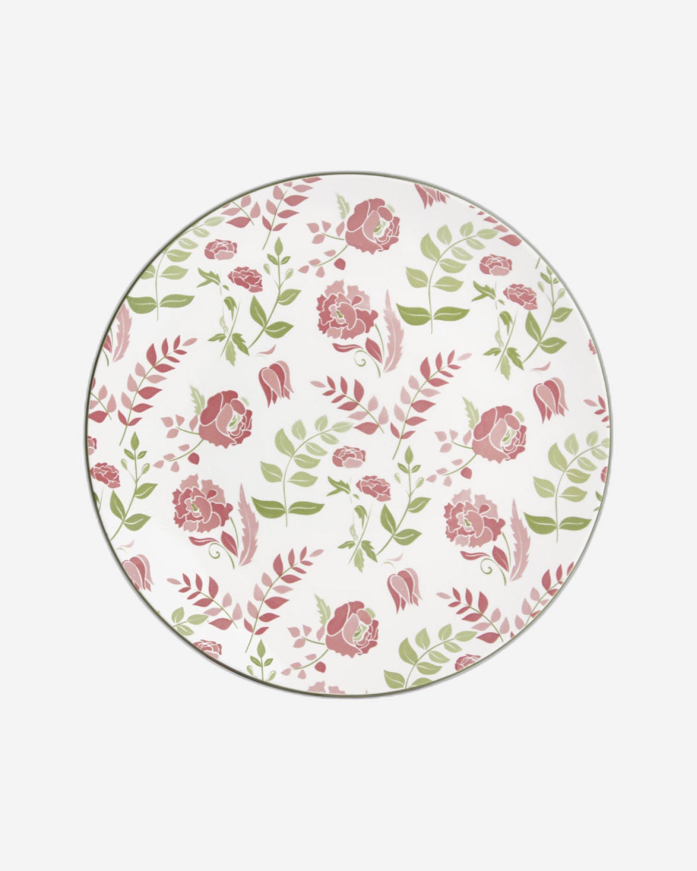 Shallow Porcelain Arlo Dinner Set, 12 Pieces, Pink, (4 Dinner Plates, 4 Side Plates, 4 Small Bowl)
