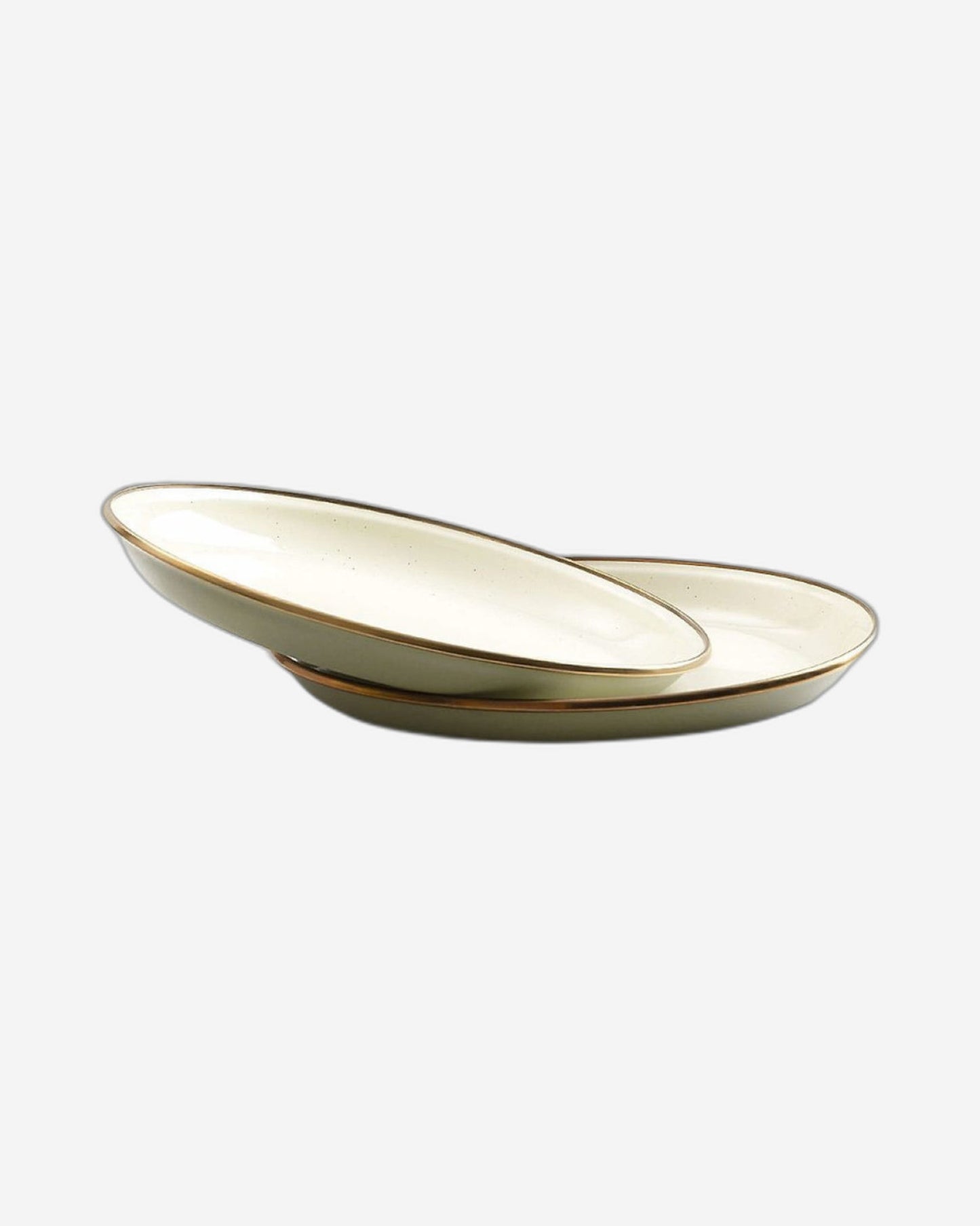 BareBones - Enamel 2-Tone Deep Plate Set - Olive Drab