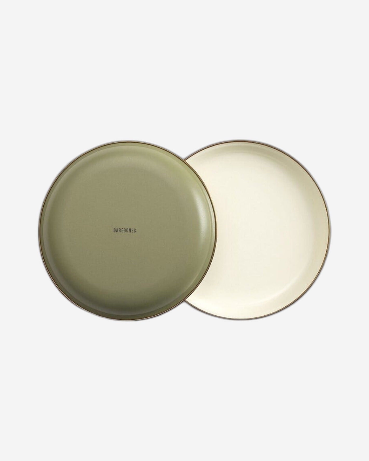 BareBones - Enamel 2-Tone Deep Plate Set - Olive Drab