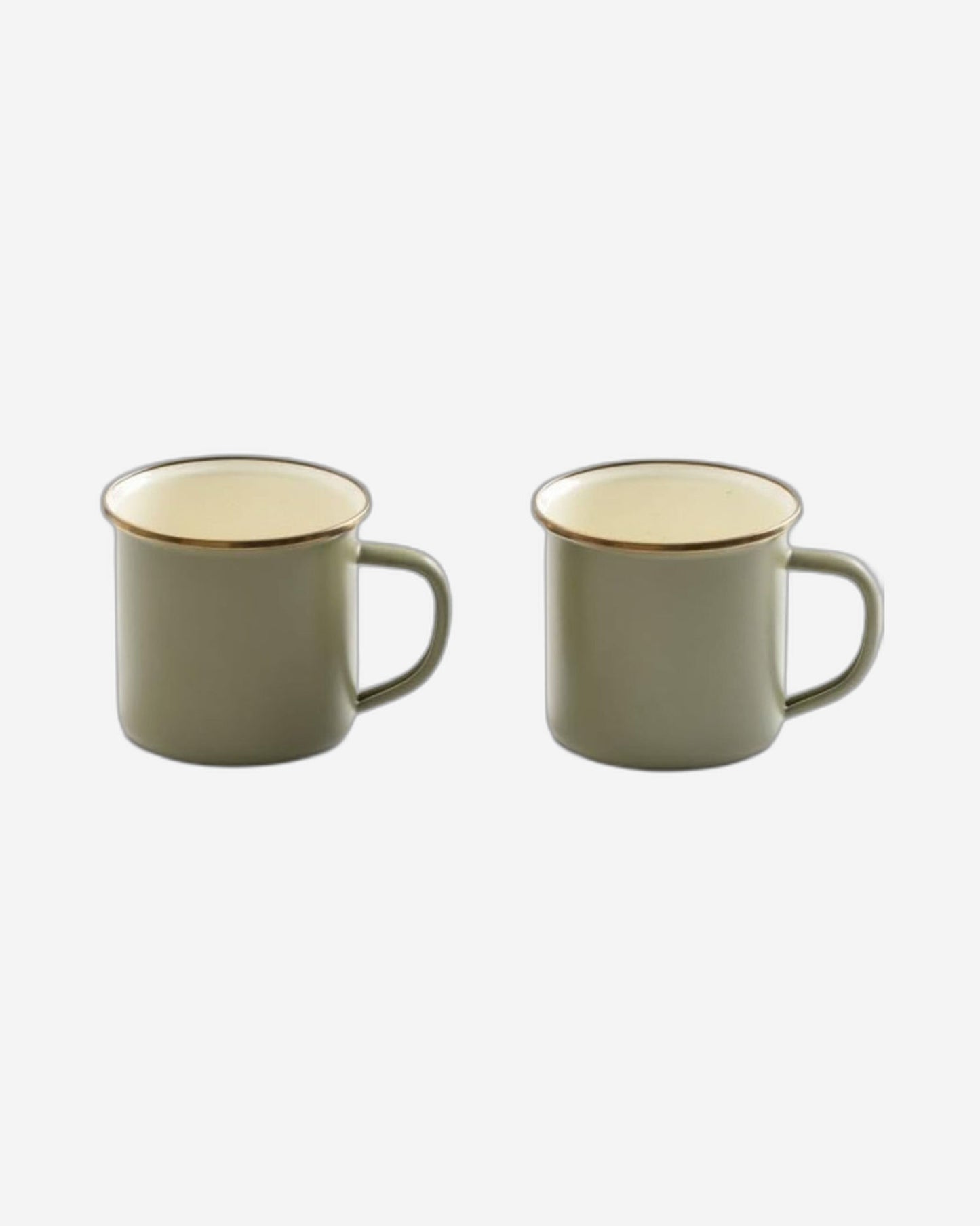 BareBones - Enamel 2-Tone Mug Set - Olive Drab