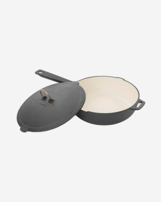 BareBones - Enamel Lined Cast Iron Skillet - 12 in - Vintage White