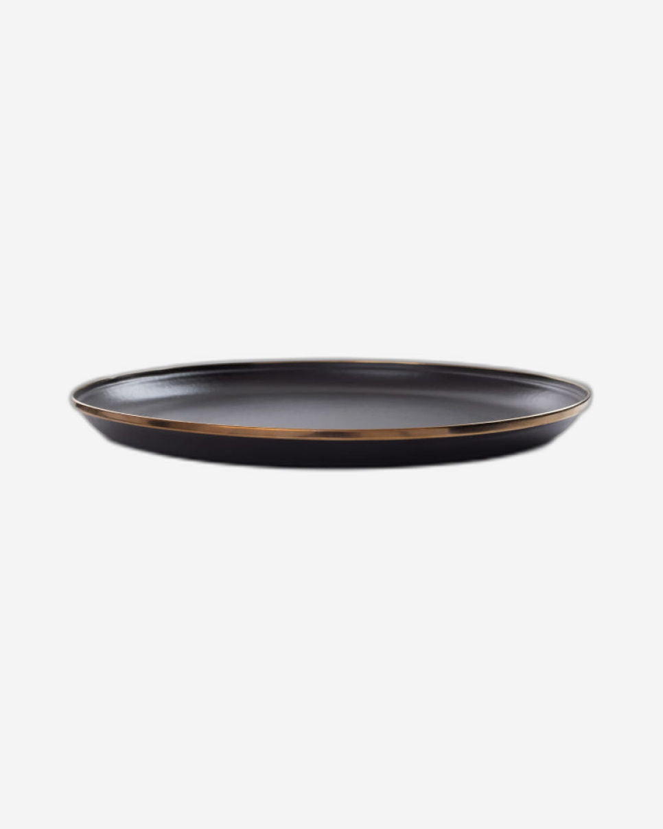 BareBones - Enamel Plate Charcoal - set of 2