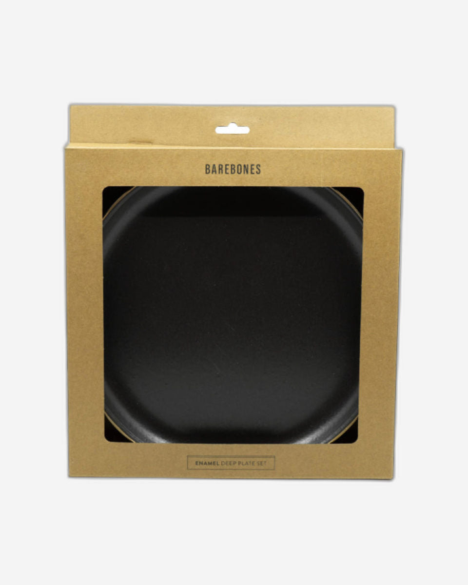 BareBones - Enamel Plate Charcoal - set of 2