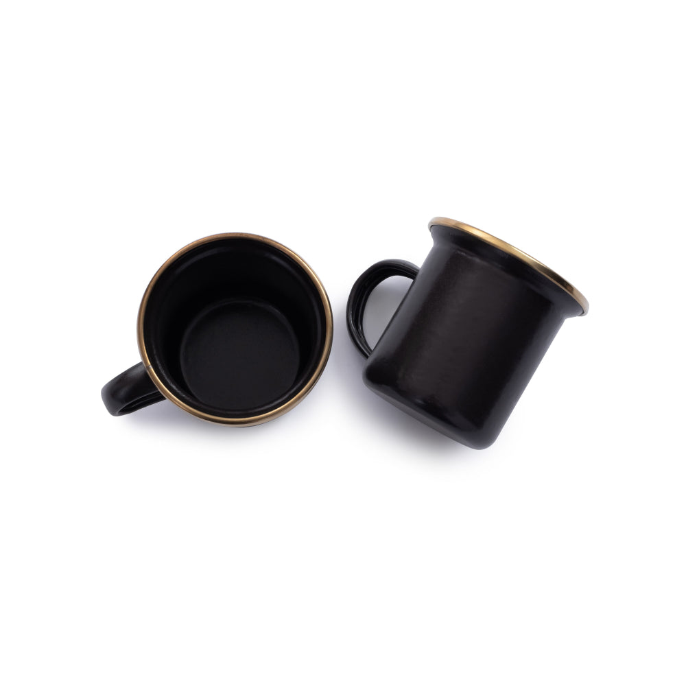 BareBones - Enamel Espresso Cup Charcoal - set of 2