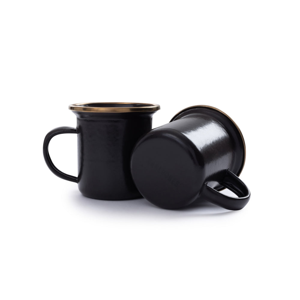 BareBones - Enamel Espresso Cup Charcoal - set of 2