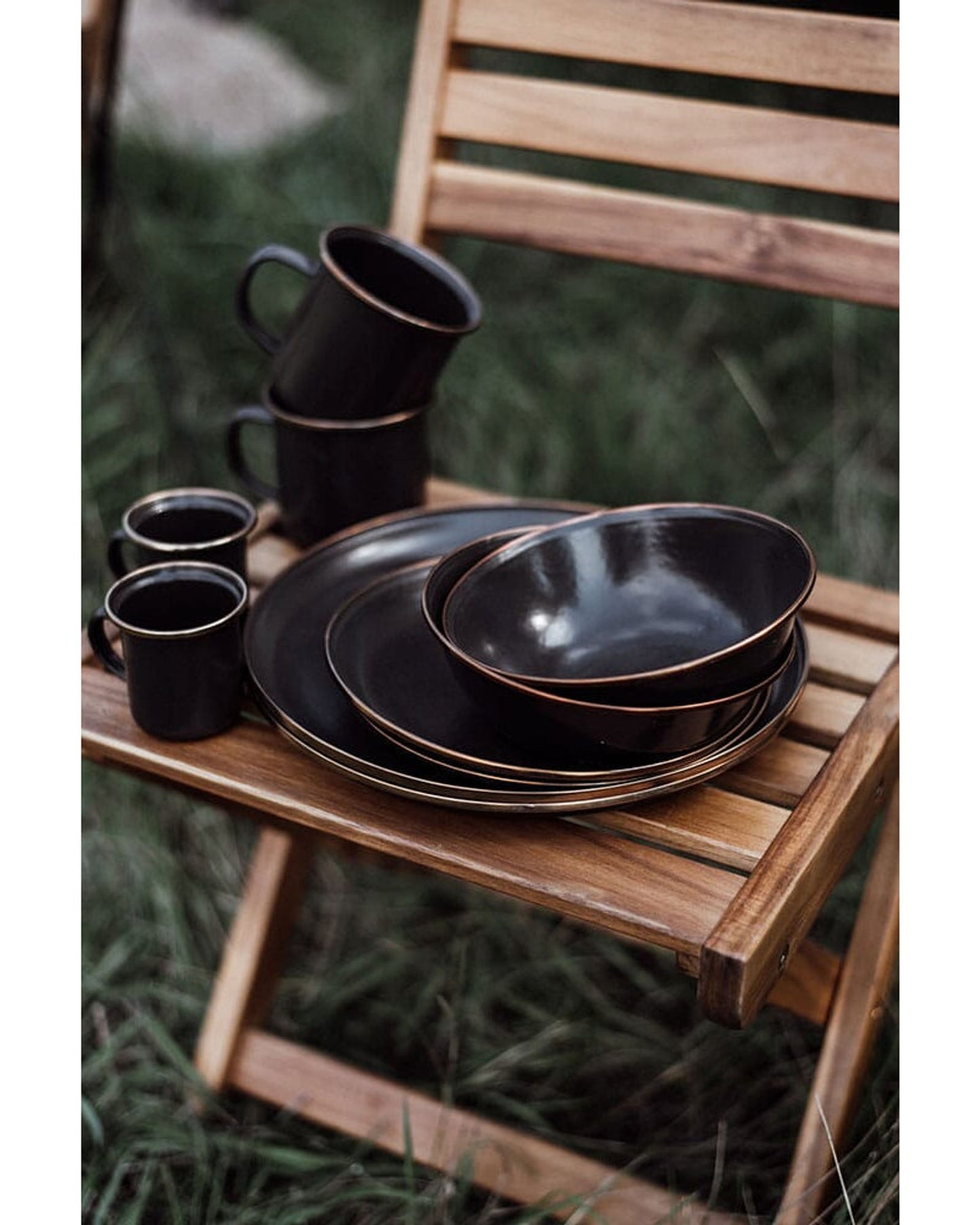 BareBones - Enamel Espresso Cup Charcoal - set of 2