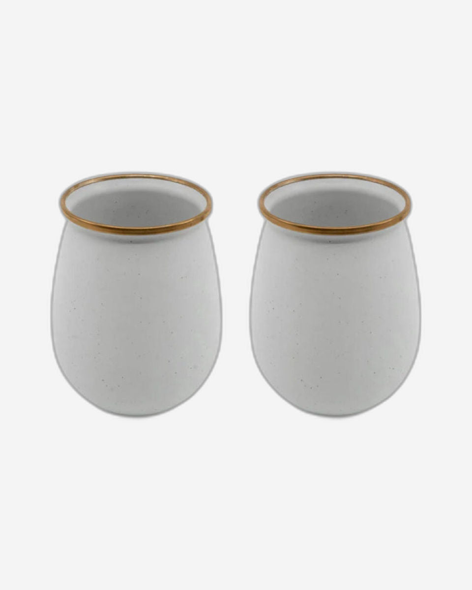 BareBones - Enamel Tumbler Eggshell - set of 2