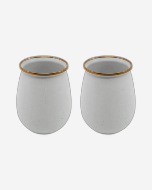 BareBones - Enamel Tumbler Eggshell - set of 2