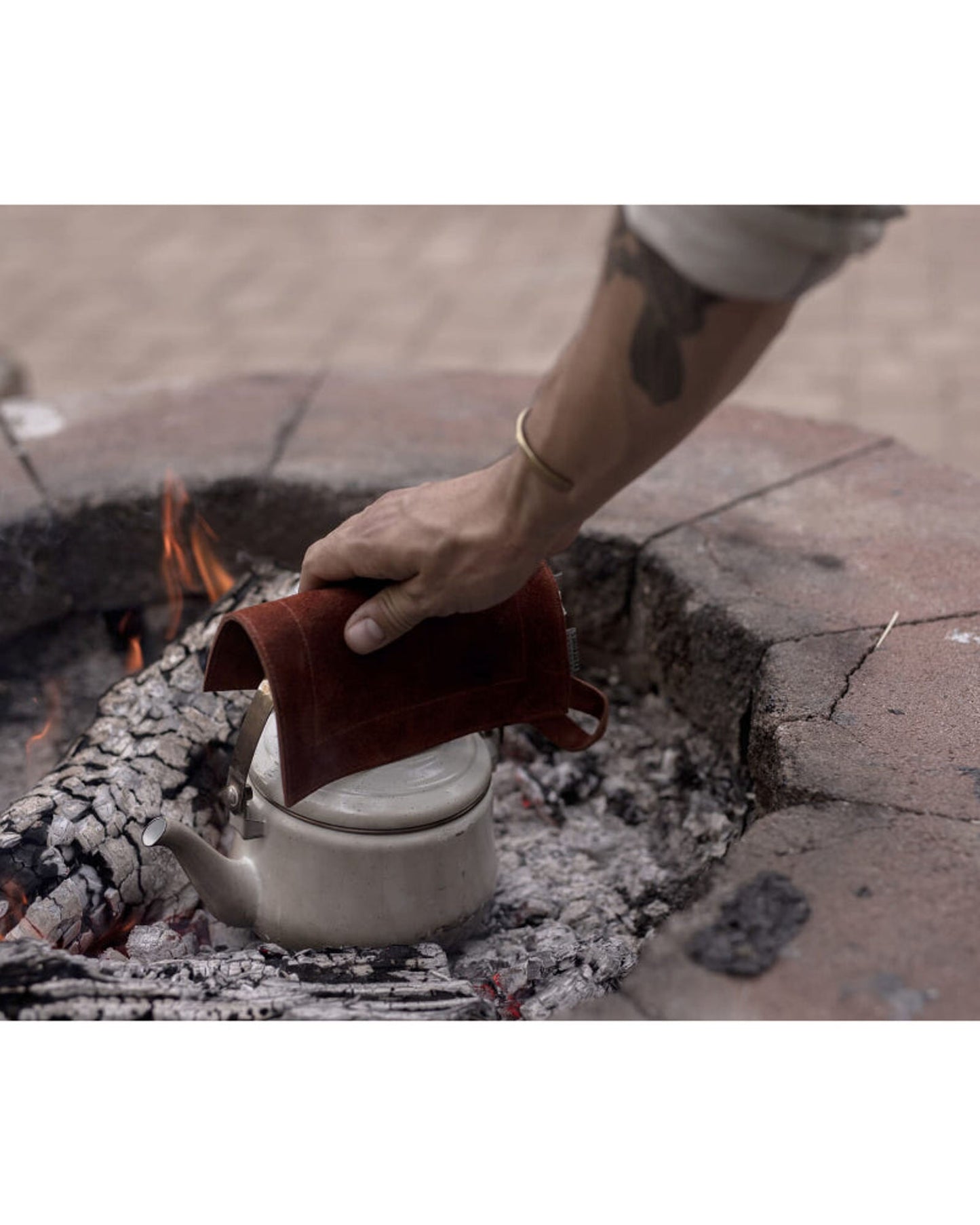 Barebones - Suede Leather Hot Pad - Terracotta