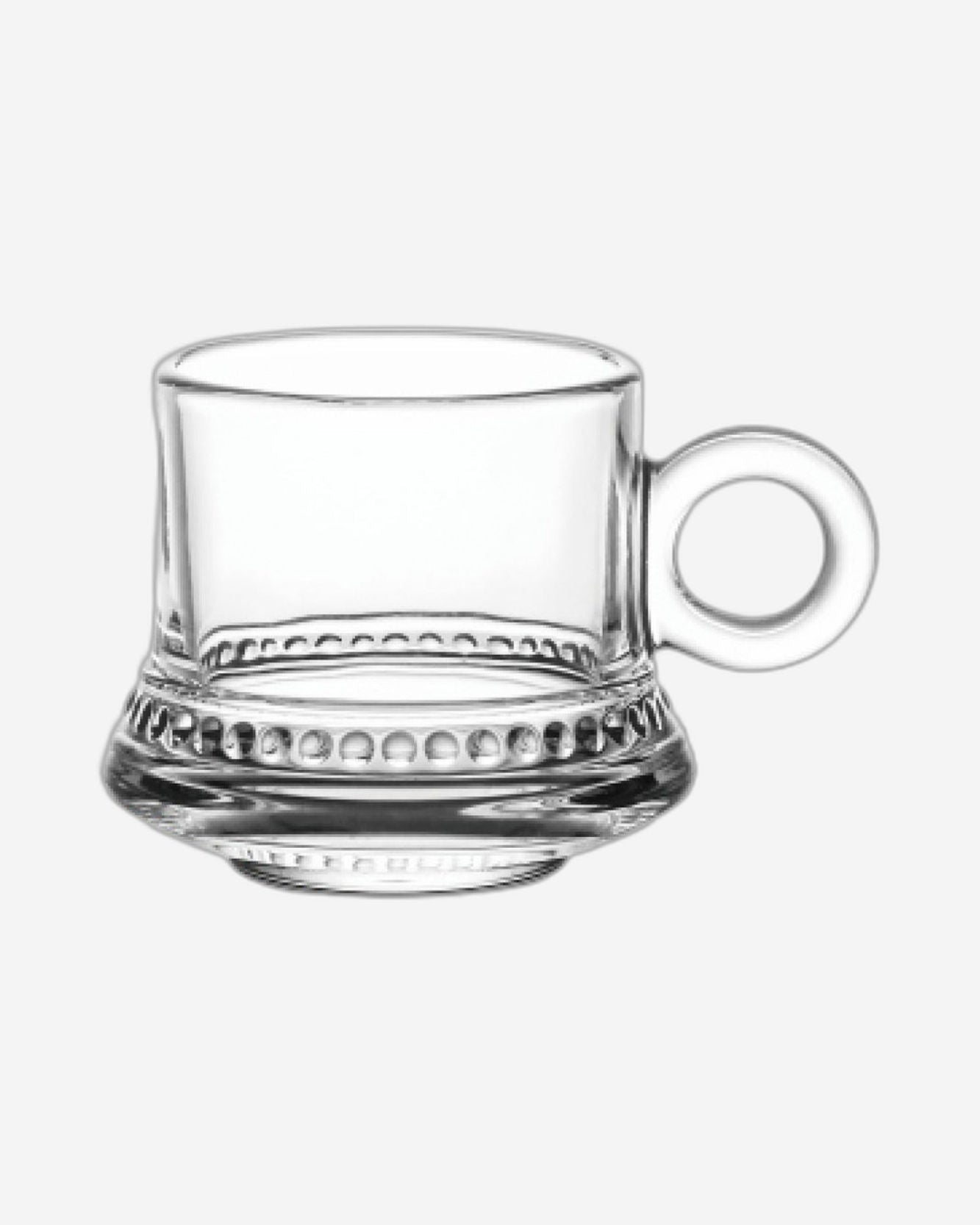 Doyalex Glass Coffee Cup & Saucer Set - 80ml, 12-Pieces, Transparent (CS-038A)
