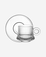 Doyalex Glass Coffee Cup & Saucer Set - 80ml, 12-Pieces, Transparent (CS-038C)