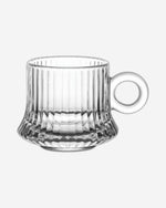 Doyalex Glass Coffee Cup & Saucer Set - 80ml, 12-Pieces, Transparent (CS-038C)