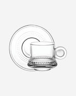 Doyalex Glass Tea Cup & Saucer Set - 190ml, 12-Pieces, Transparent (CS-058A)