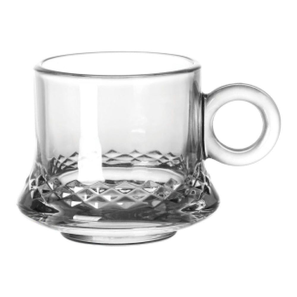 Doyalex Glass Tea Cup & Saucer Set - 190ml, 12-Pieces, Transparent (CS-058B)