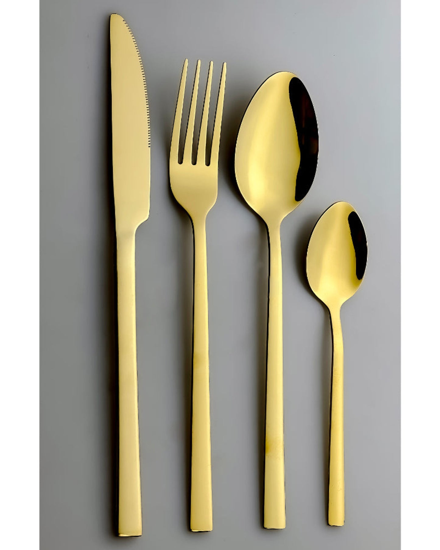 Cuisine Art Ezra 16 Piece Stainless Steel Cutlery Set, Shiny Gold
