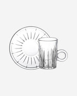 Doyalex Glass Istikan Tea Cup & Saucer Set - 120ml, 12 Pieces, Transparent 