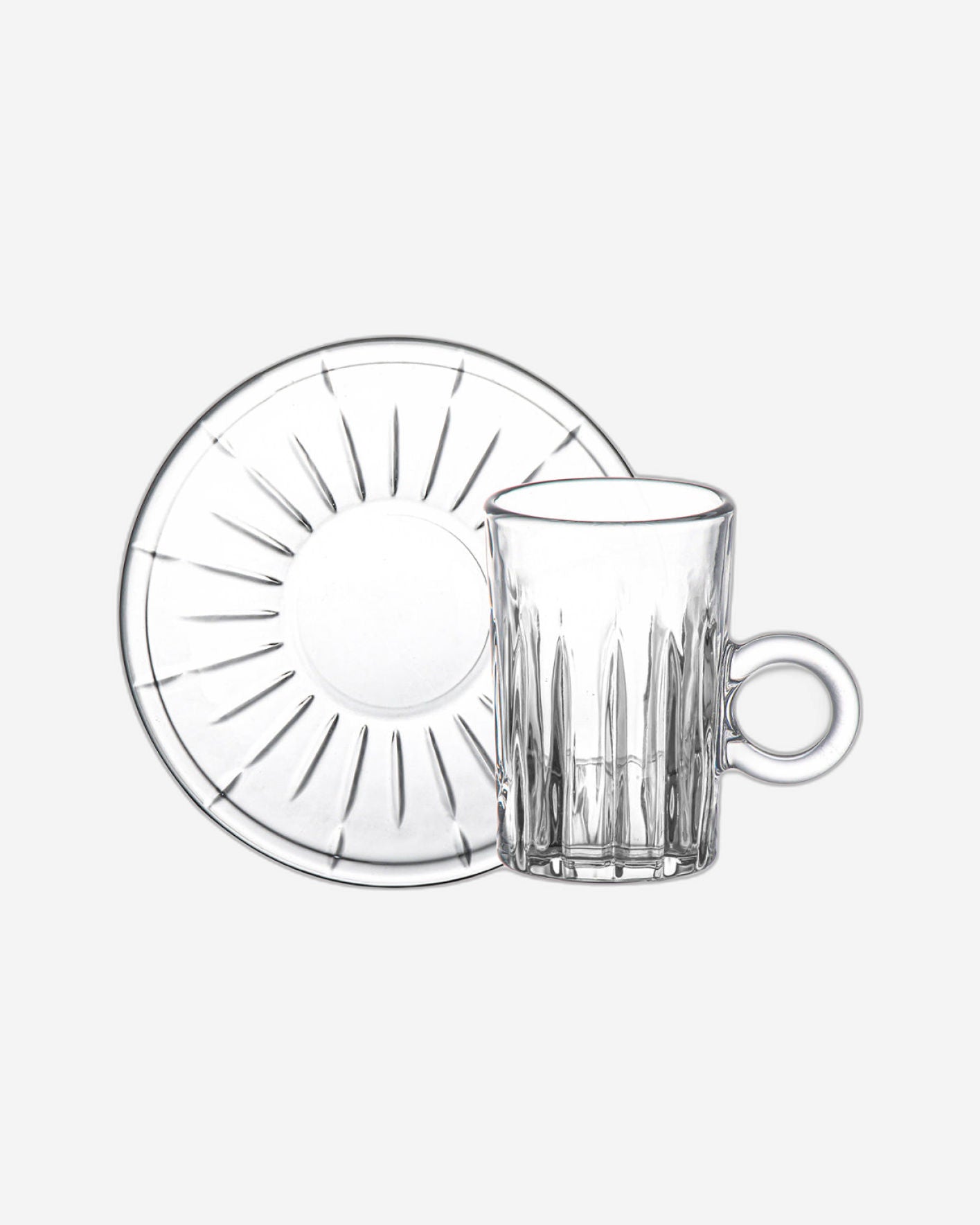 Doyalex Glass Istikan Tea Cup & Saucer Set - 120ml, 12 Pieces, Transparent 