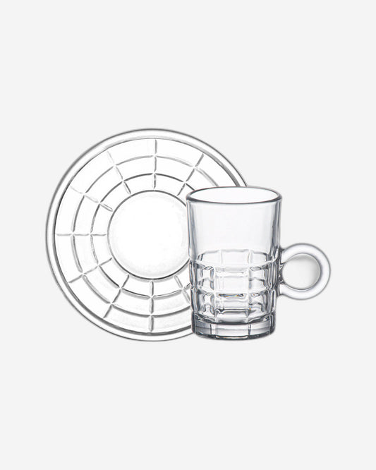 Doyalex Glass Istikan Tea Cup & Saucer Set - 120ml, 12 Pieces, Transparent  (CS-158B)