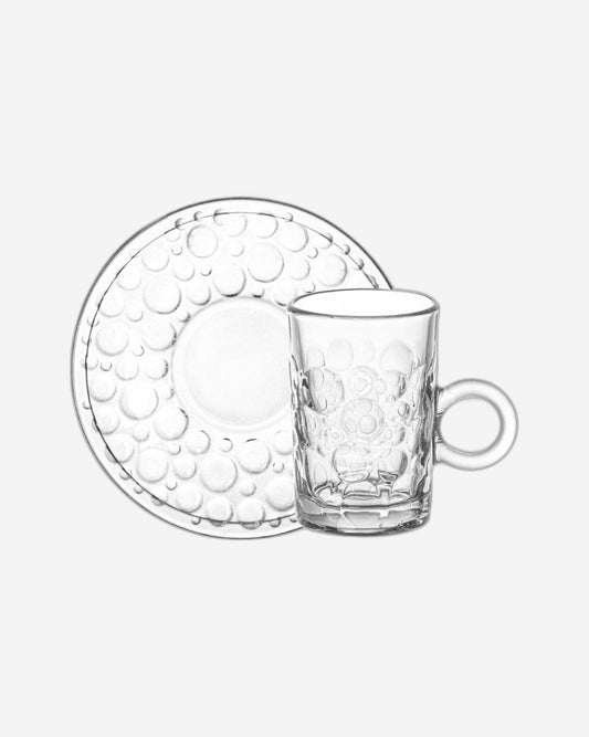 Doyalex Glass Istikan Tea Cup & Saucer Set - 120ml, 12 Pieces, Transparent  (CS-158C)