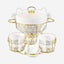 Shallow Azu 17 Piece Soup Set with Gold Stand - White Porcelain