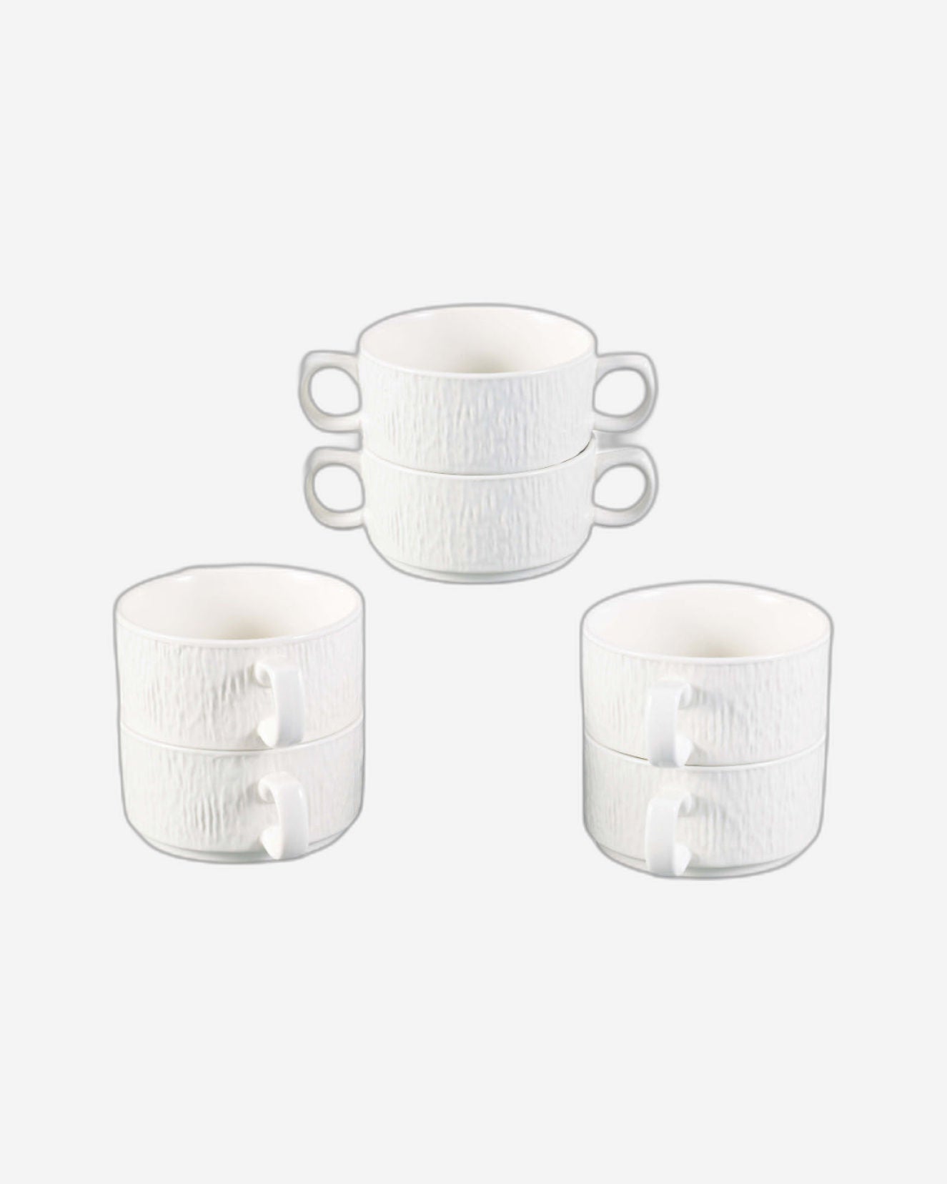 Shallow Amer 17 Piece Porcelain Soup Set with Gold Stand - Modern & Elegant Dining Collection, Soup Bowls