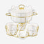 Shallow Ritz 17 Piece Soup Set with Gold Stand - Luxurious White Porcelain Dinnerware for Elegant Dining, Soup Bowl
