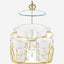 Shallow Amir 16 Piece Soup Set with Gold Stand - Elegant White Porcelain Dinnerware for Sophisticated Dining, Soup Bowls