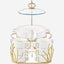 Shallow Amir 16 Piece Soup Set with Matt Gold Stand - Elegant Porcelain Dinnerware for Sophisticated Dining, Soup Bowls