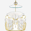 Shallow Zaid 16 Piece White Porcelain Soup Set with Matt Gold Stand - Dinnerware for a Sumptuous Meal, Soup Bowls
