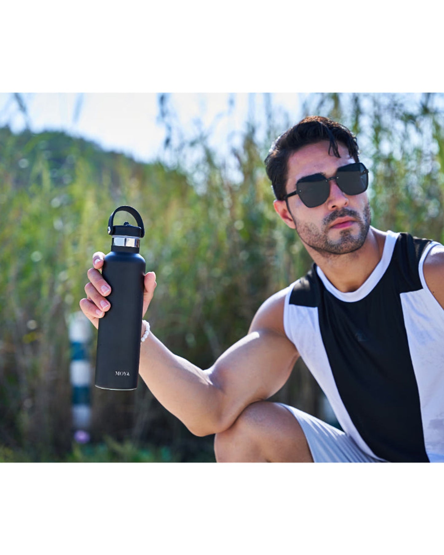 Moya "Black Sea"  700ml Insulated Sustainable Water Bottle Black
