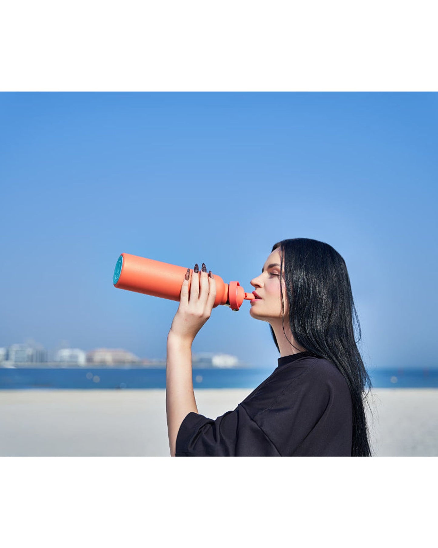 Moya "Black Sea"  700ml Insulated Sustainable Water Bottle Black