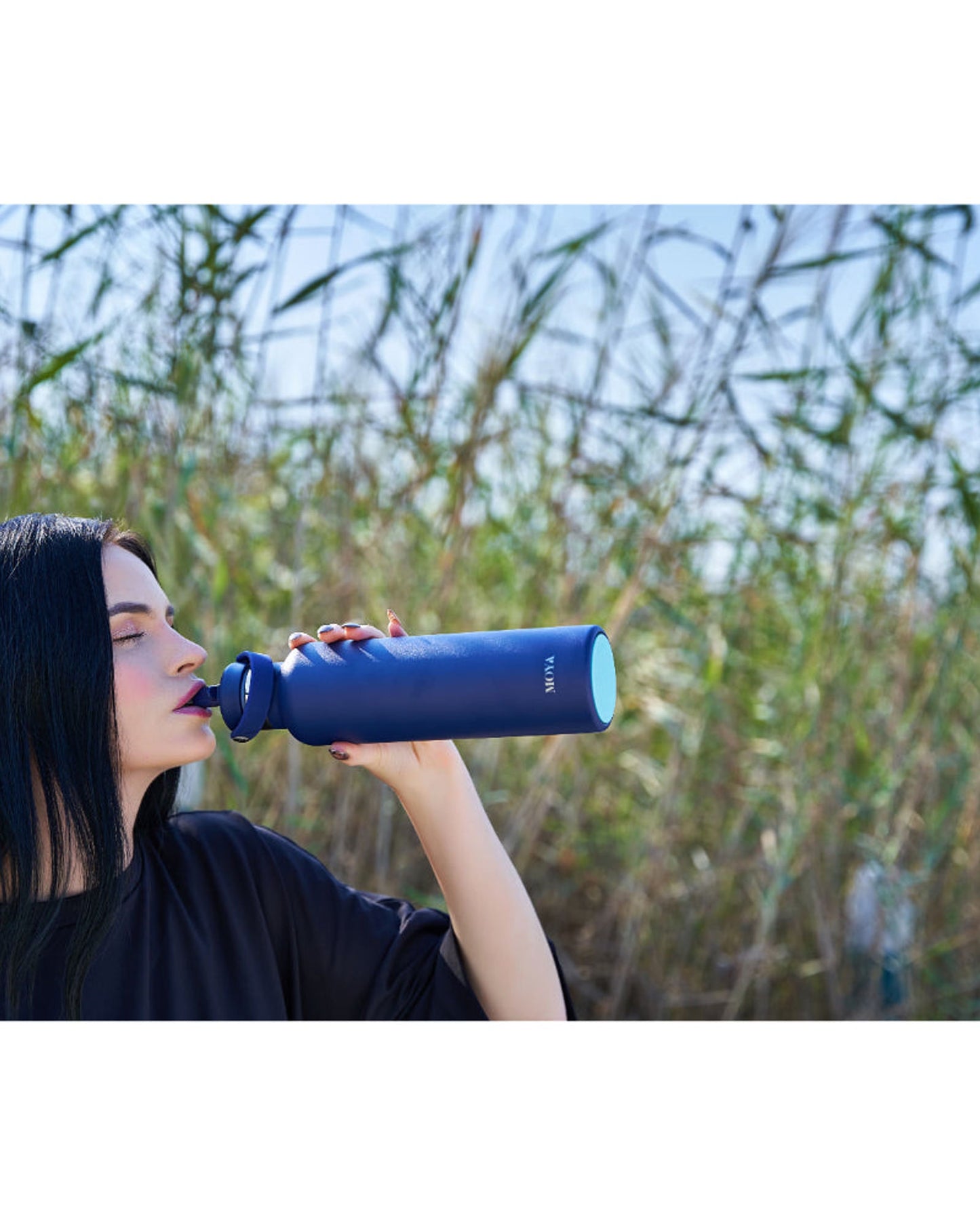Moya "Black Sea"  700ml Insulated Sustainable Water Bottle Black