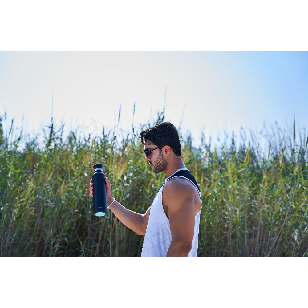 Moya "Coral Reef" 1L Insulated Sustainable Water Bottle Black