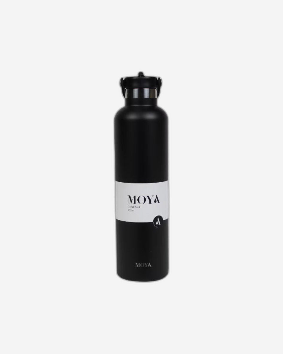 Moya "Coral Reef" 1L Insulated Sustainable Water Bottle Black