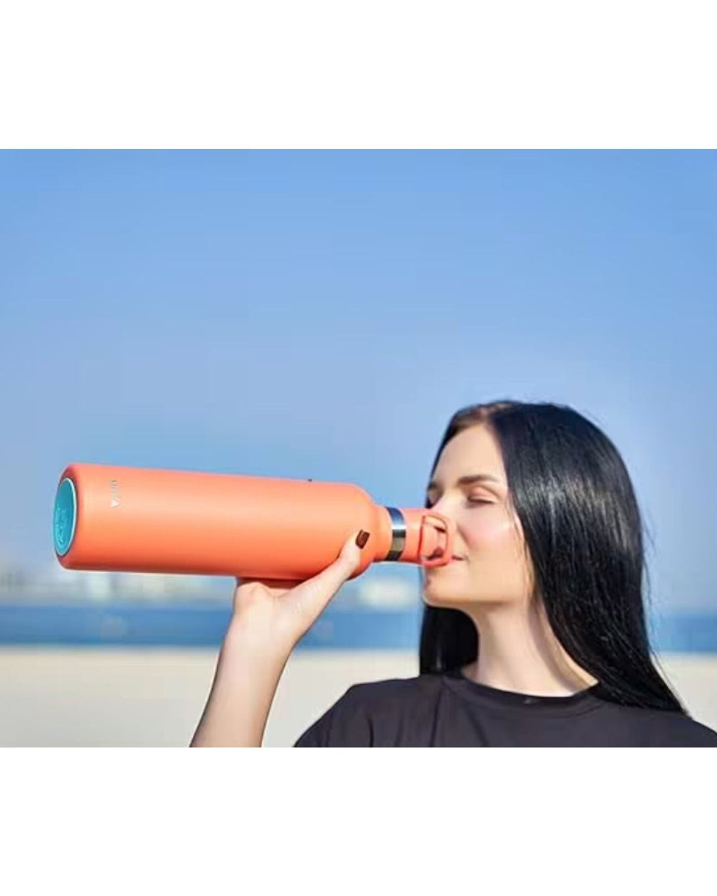 Moya "Coral Reef" 1L Insulated Sustainable Water Bottle Black
