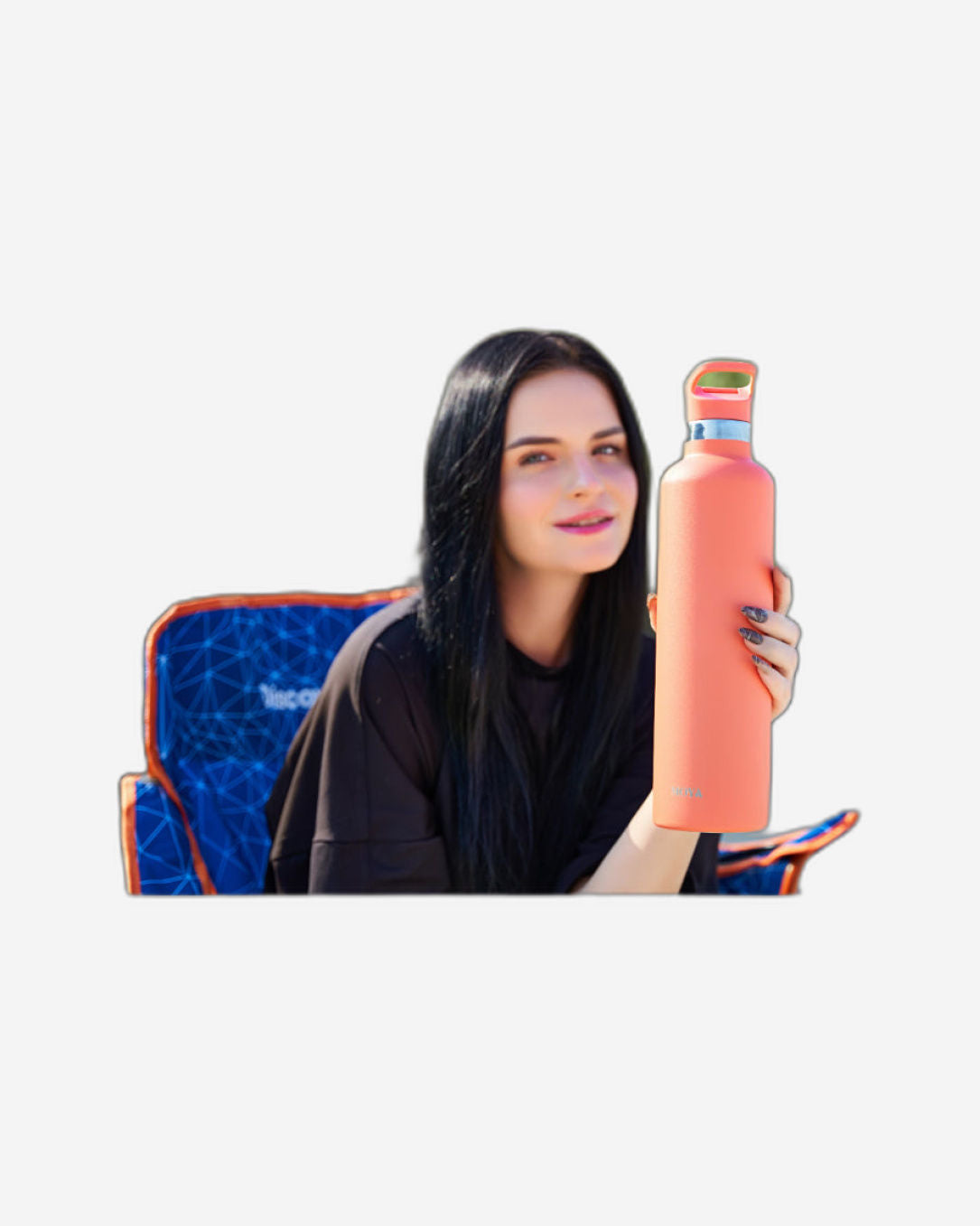 Moya "Coral Reef" 1L Insulated Sustainable Water Bottle Black