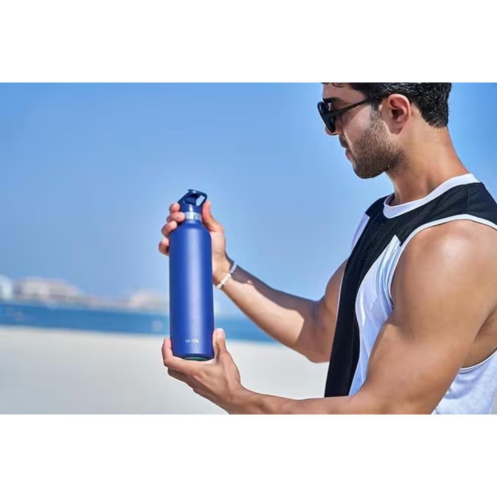 Moya "Coral Reef" 1L Insulated Sustainable Water Bottle Black