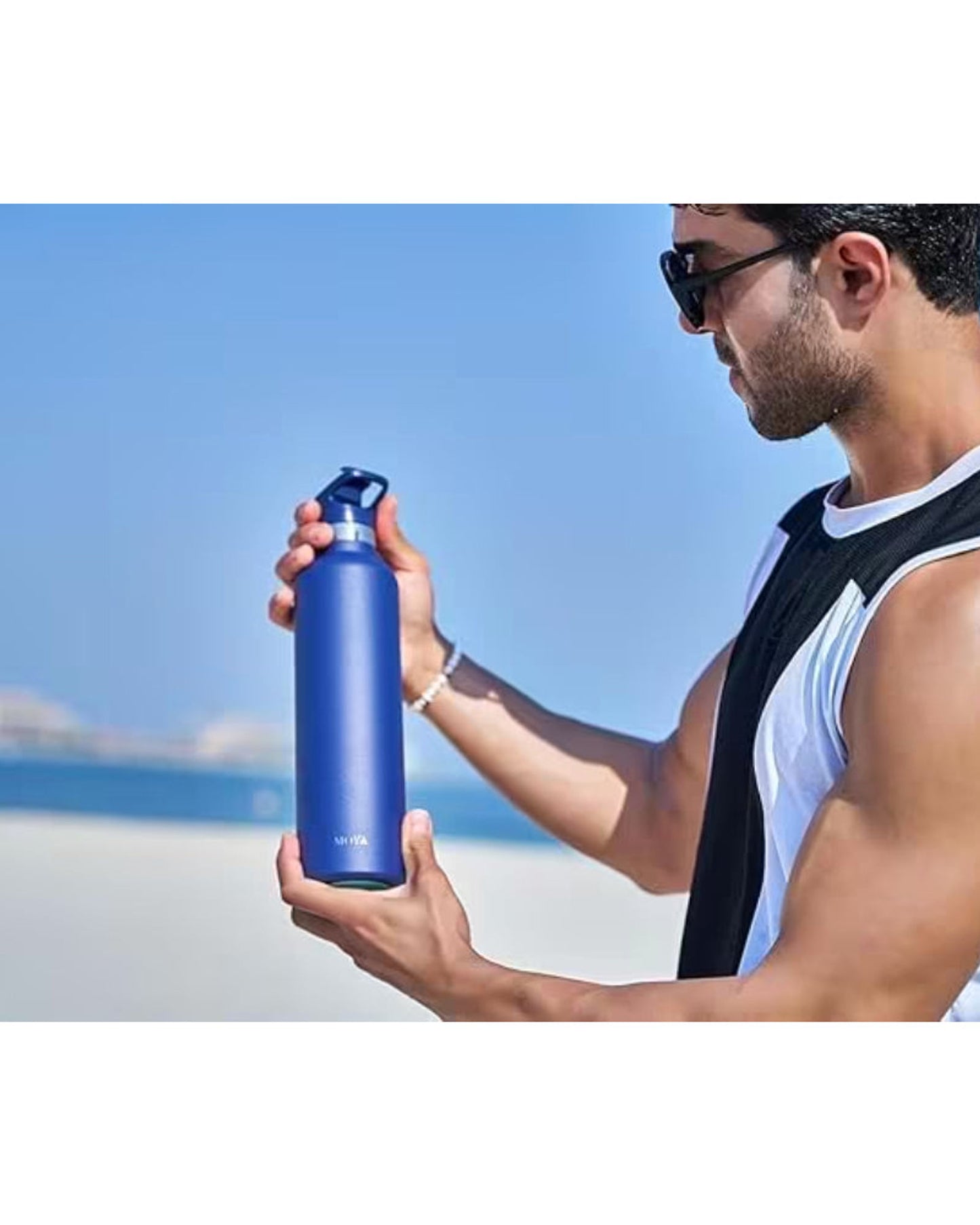 Moya "Coral Reef" 1L Insulated Sustainable Water Bottle Black
