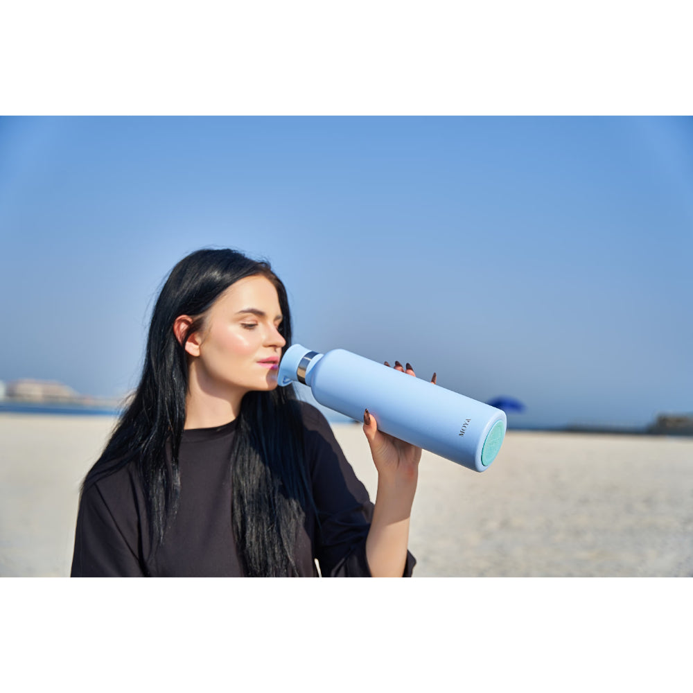 Moya "Coral Reef" 1L Insulated Sustainable Water Bottle Black