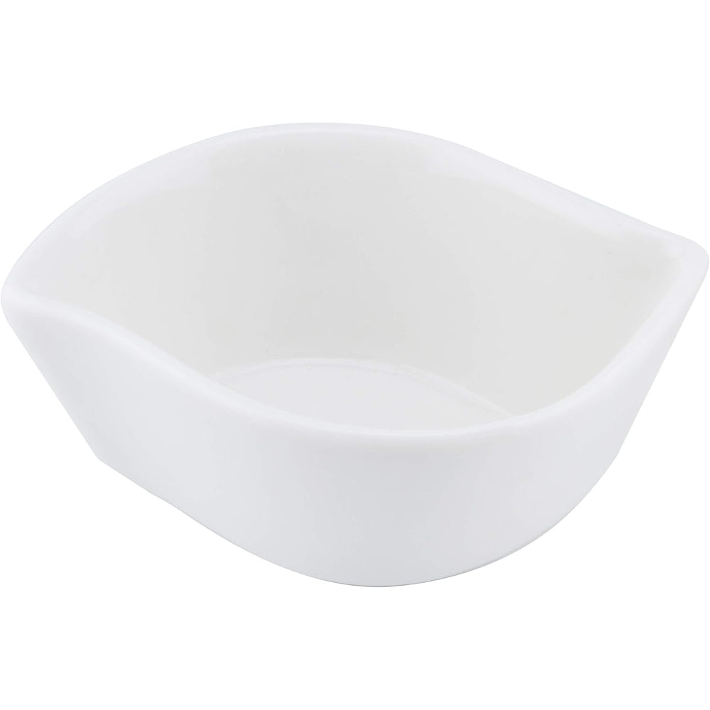 Shallow Porcelain Serving Bowl With Tray, White, 3-Piece Set