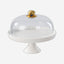 Shallow Elegant Porcelain 27cm White Cake Plate with Plastic Lid