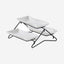 Shallow Elegant Porcelain 2 Tier Rectangle White Plate with Black Stand