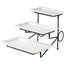 Shallow Elegant Porcelain 3 Tier White Plate with Black Stand (Small Plate 23cm, Mid Plate 28cm, Large Plate 33cm)