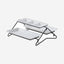Shallow Elegant Porcelain 2 Tier Rectangle White Plate with Black Stand (Small Plate 33cm, Large Plate 36cm)