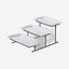 Shallow Elegant Porcelain 3 Tier Rectangle White Plate with Black Stand (Small Plate 27cm, Mid Plate 31cm, Large Plate 35cm)