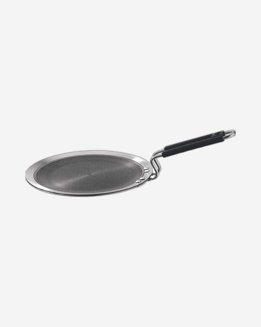 Vinod Platinum Triply Stainless Steel SAS Pro Tawa - 25cm, 4mm Thickness, Silver (Induction Friendly)