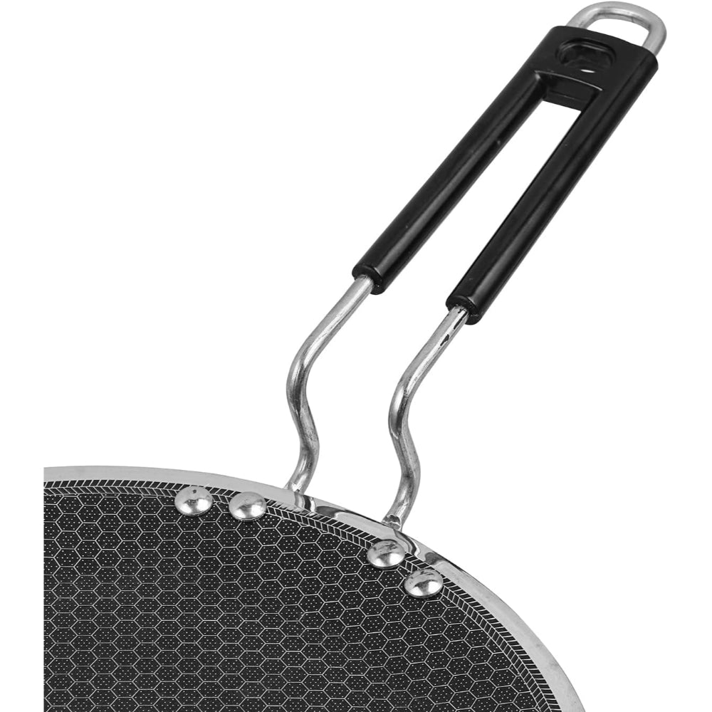 Vinod Platinum Triply Stainless Steel SAS Pro Tawa - 25cm, 4mm Thickness, Silver (Induction Friendly)