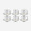 Shallow Bone China Coffee Cup and Saucer Set, 12-Piece – White/Gold, 90ml