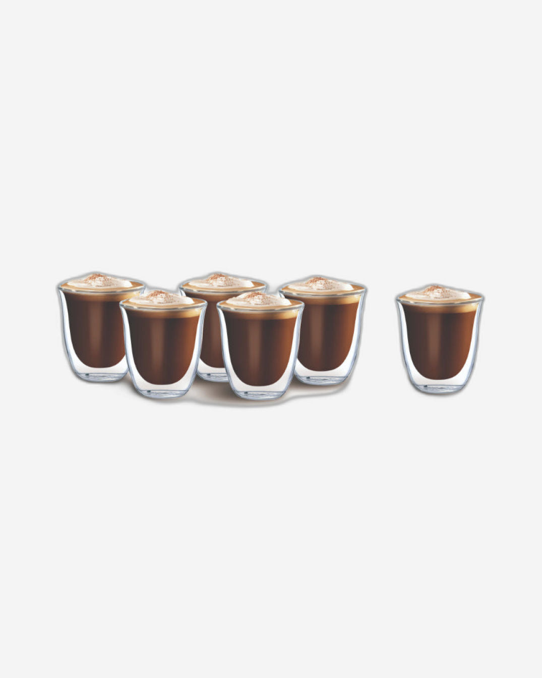 Cuisine Art High Borosilicate Glass Alda Double Wall Cup, 80ml, Set of 6